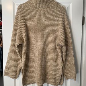 Oversized chunky turtleneck sweater